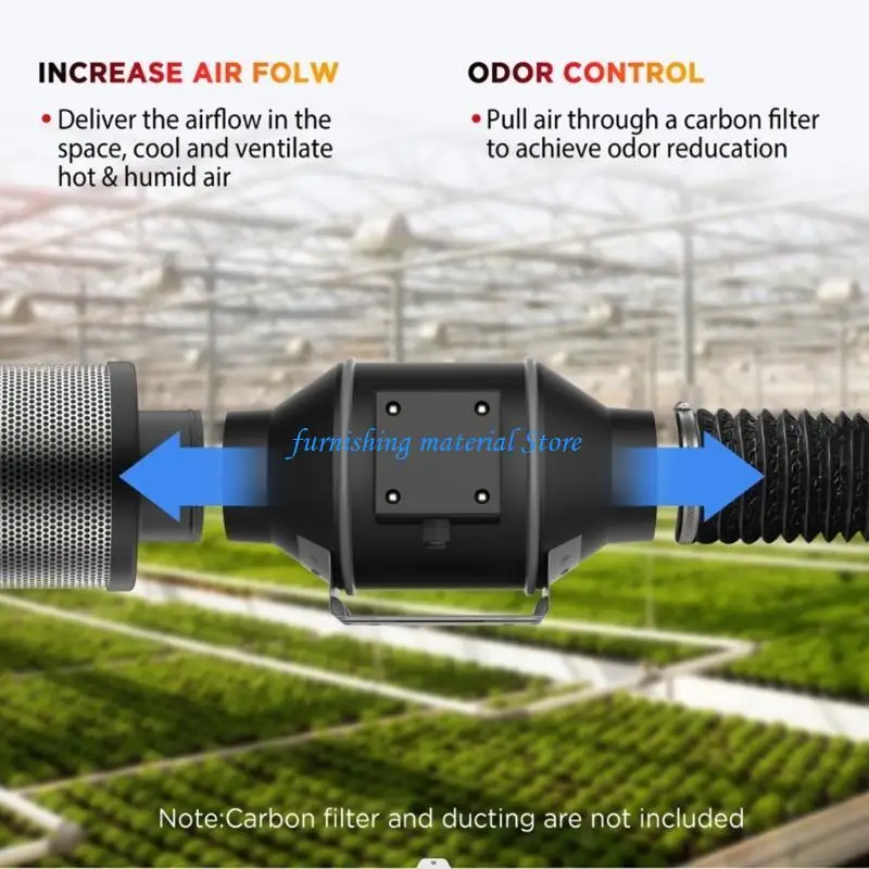 مروحة أنبوب Y5GD، مروحة تهوية هادئة 205CFM/350CFM مع وحدة تحكم في السرعة والتحكم في درجة الحرارة والرطوبة للتدفئة والتبريد