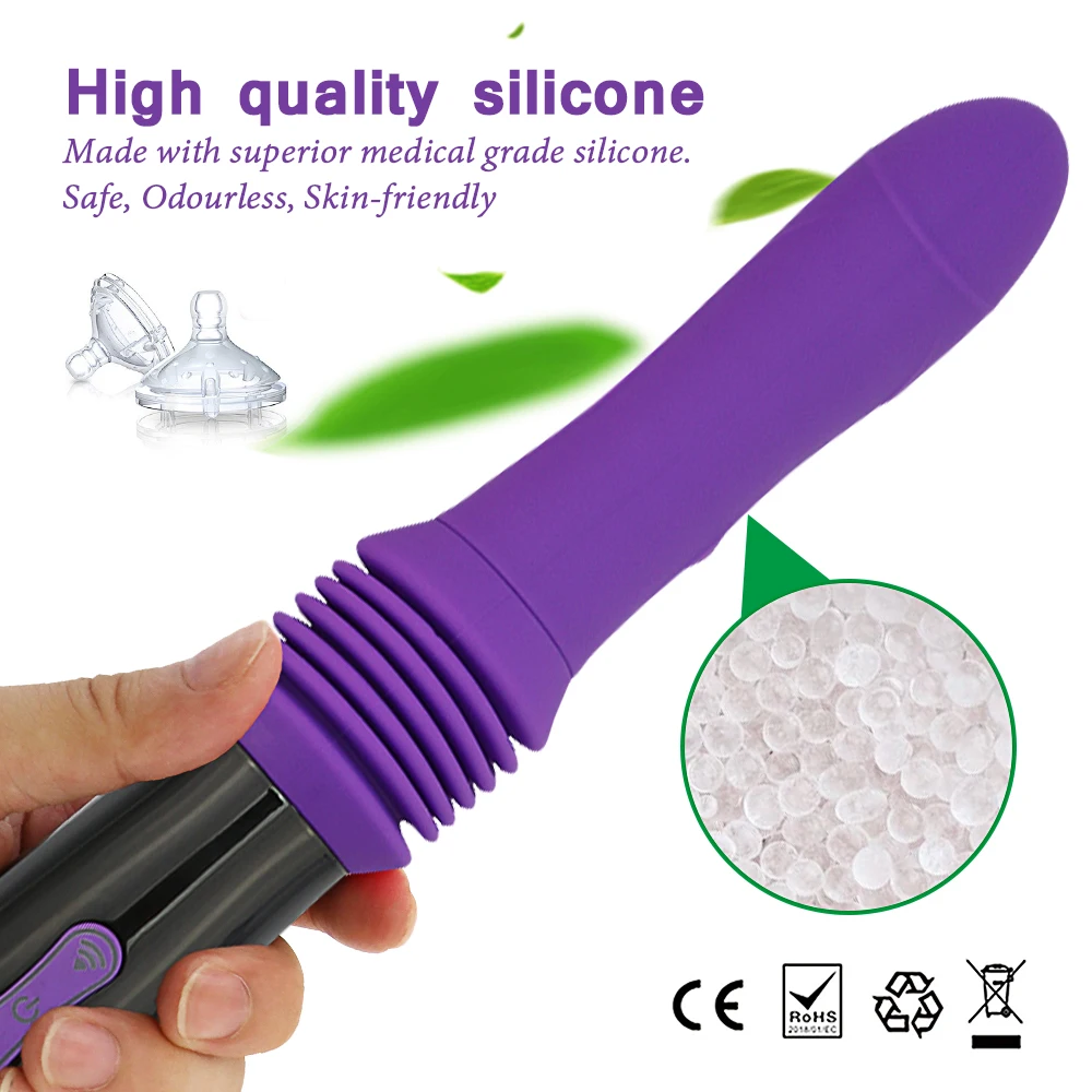 Thrusting G Spot Dildo Vibrator Clitoral Vaginal Nipple Anal Stimulator with Telescopic Vibrating Modes Adult Sex Toy for Couple