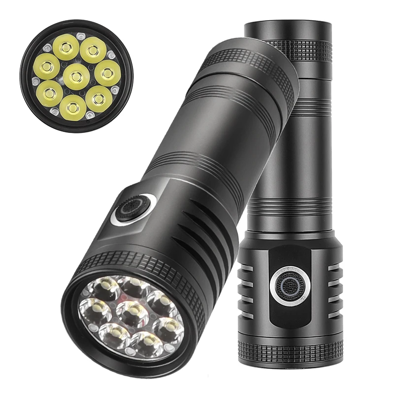 Strong Light Flashligh 500W Long Range 2000 Meters trong Light Lamp Outdoor Portable Lantern Waterproof Lamp Work Light