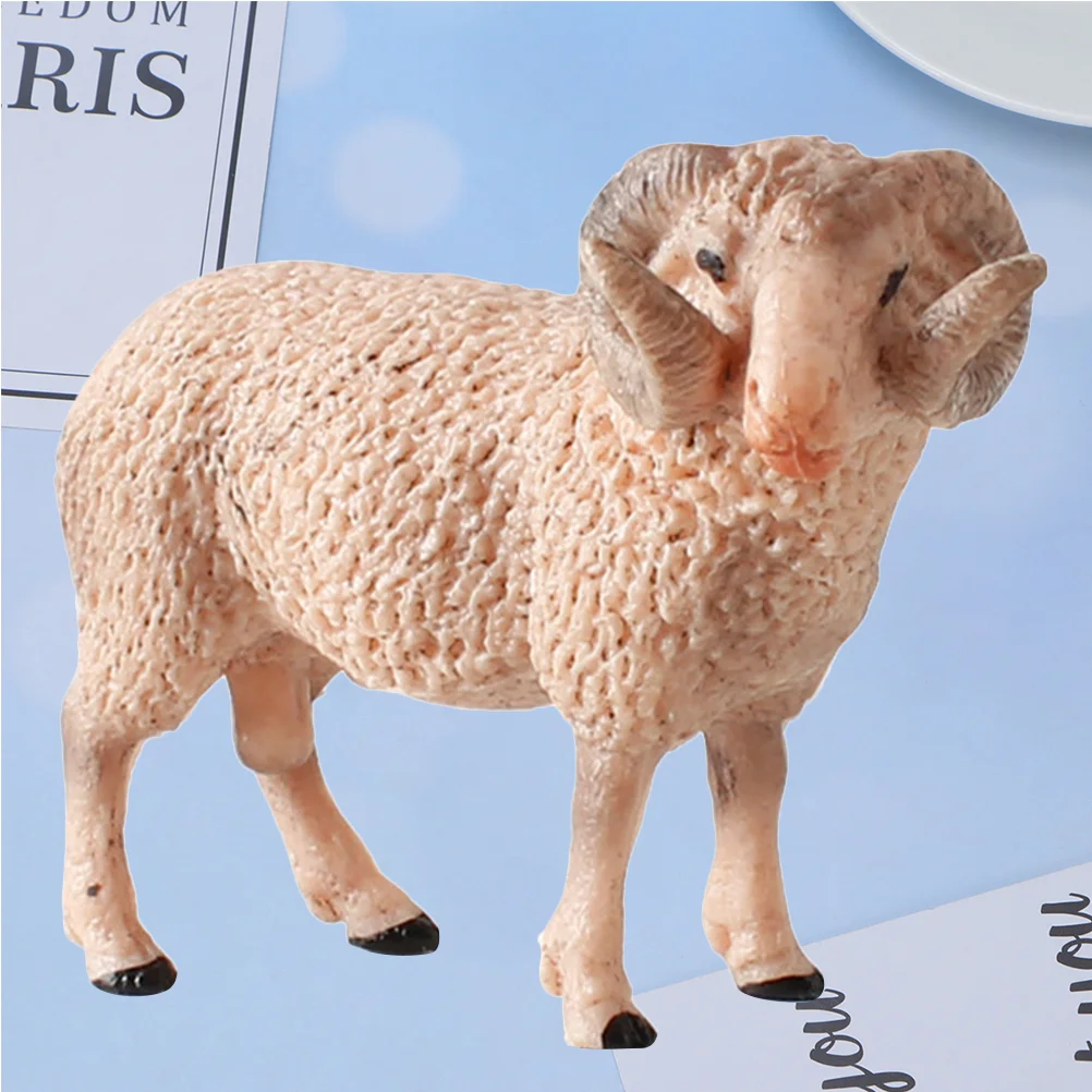 1PC Simulated Wildlife Model Decor Realistic Sheep Model Toy Lifelike Animal Model Crafts Educational Sheep Model Toy for Kids H