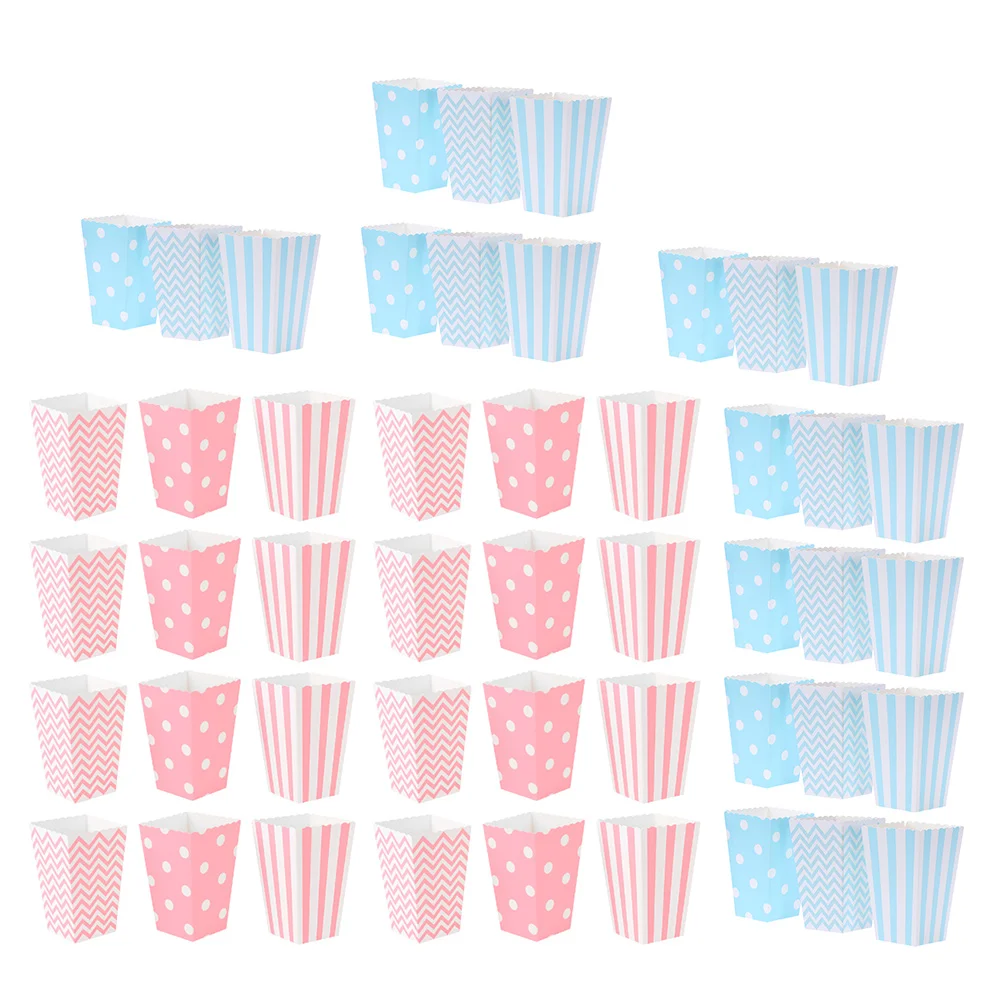 

48 Pcs Popcorn Baking Wrap Boxes Party Food Storage French Fries Buckets Snack Container Celebrations Practical Paper Boxes