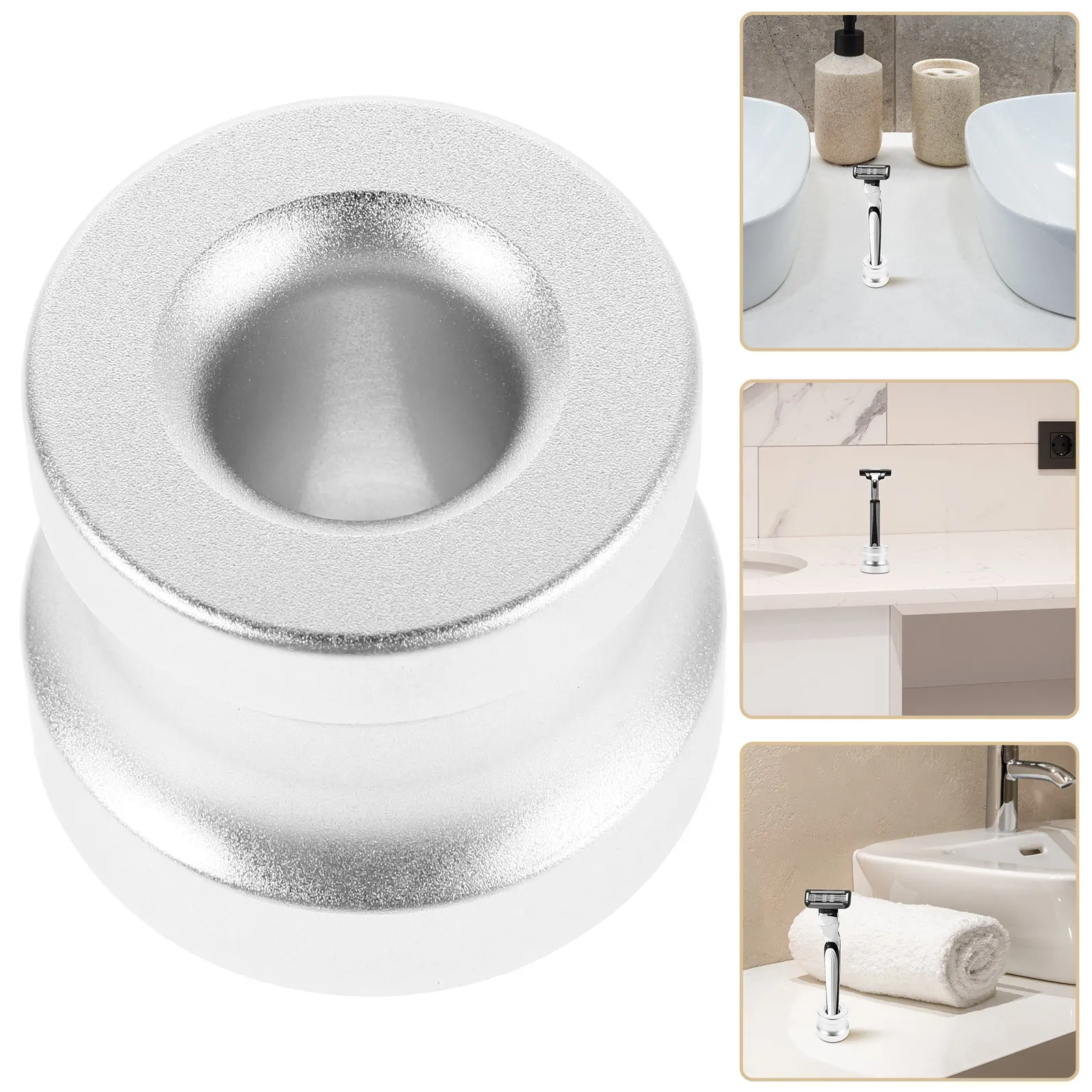 Aluminum Alloy Shaving and Toothbrush Stand Holder for Bathroom Countertop Organizer Rustic Farmhouse Modern Dry Safety Base