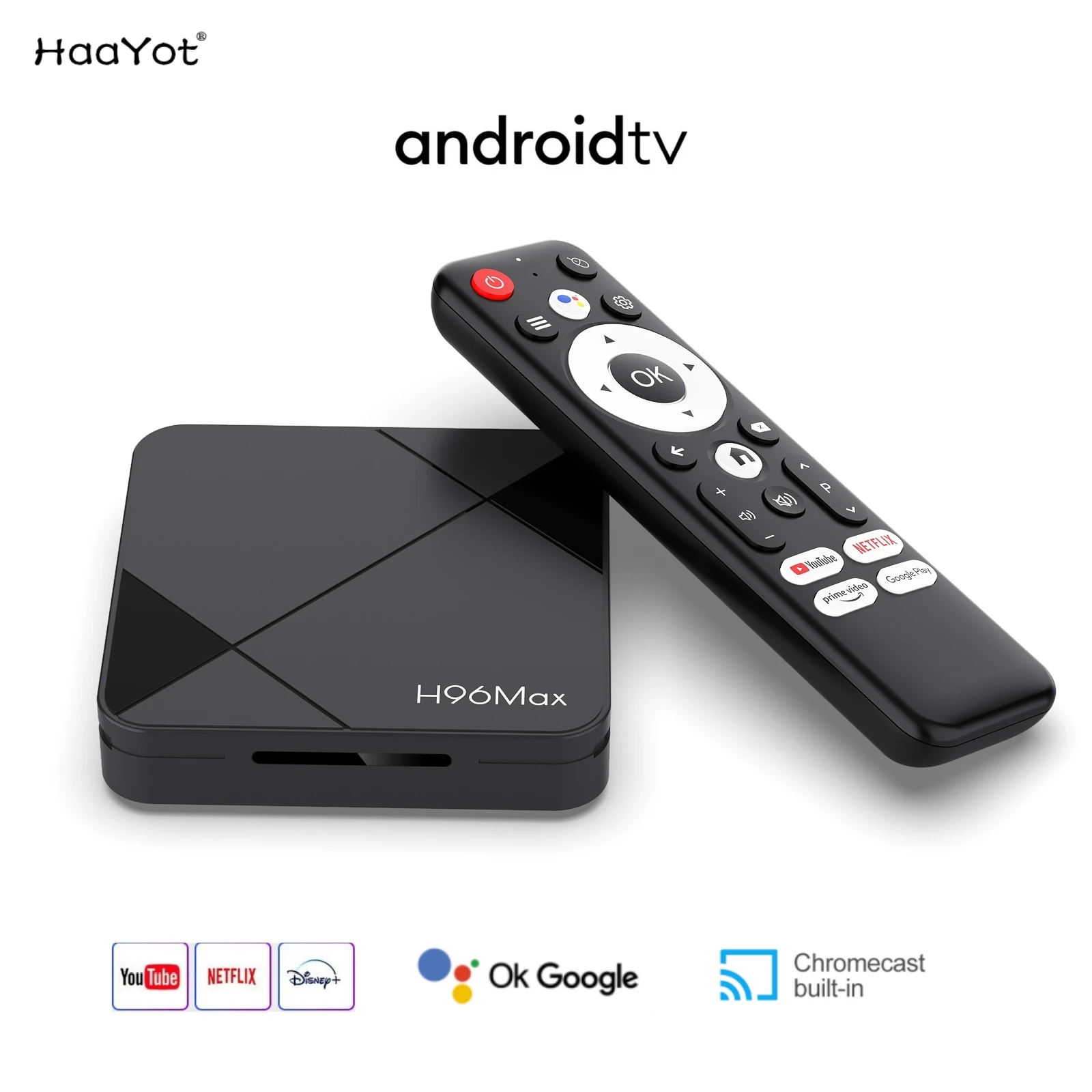 

HaaYot H96Max RK3518 Smart TV Box Android 14 4K 2 ГБ ОЗУ 16 ГБ ПЗУ HD Медиаплеер Set Top Box Google Voice Smart Home TV Box