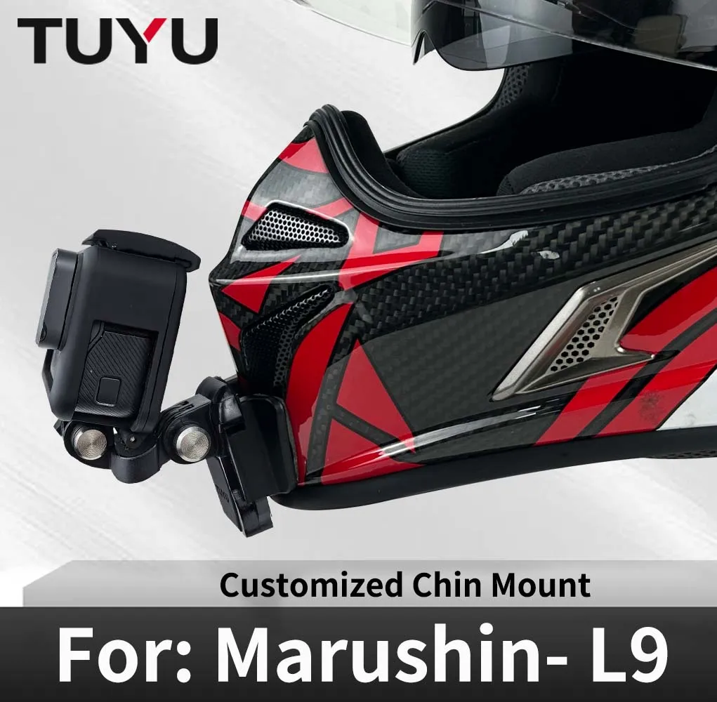 For Marushin L9 Customized Helmet Chin Mount for GoPro 13 12 11 DJI Action 6 5pro 4 3 Insta360 X5 X4 X3 AcePro2 Action Camera