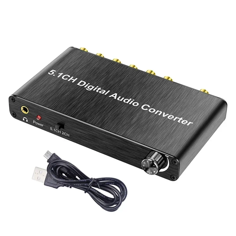 5.1 Audio Digital Sound Decoder Converter SPDIF To 5.1CH Audio Adapter Decoder Compatible For DOLBY Decoding