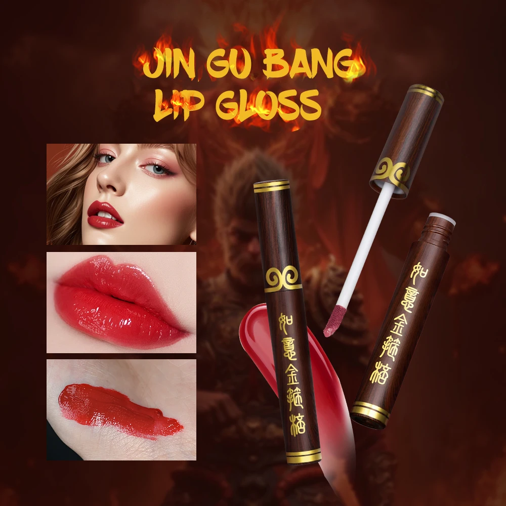 3 สี JIN GU BANG Lip GLOSS Matte Velvet กันน้ํา Liquid Nude LIPS Tint Non-Stick CUP Long Lasting GOLD Lip GLOSS เครื่องสําอาง