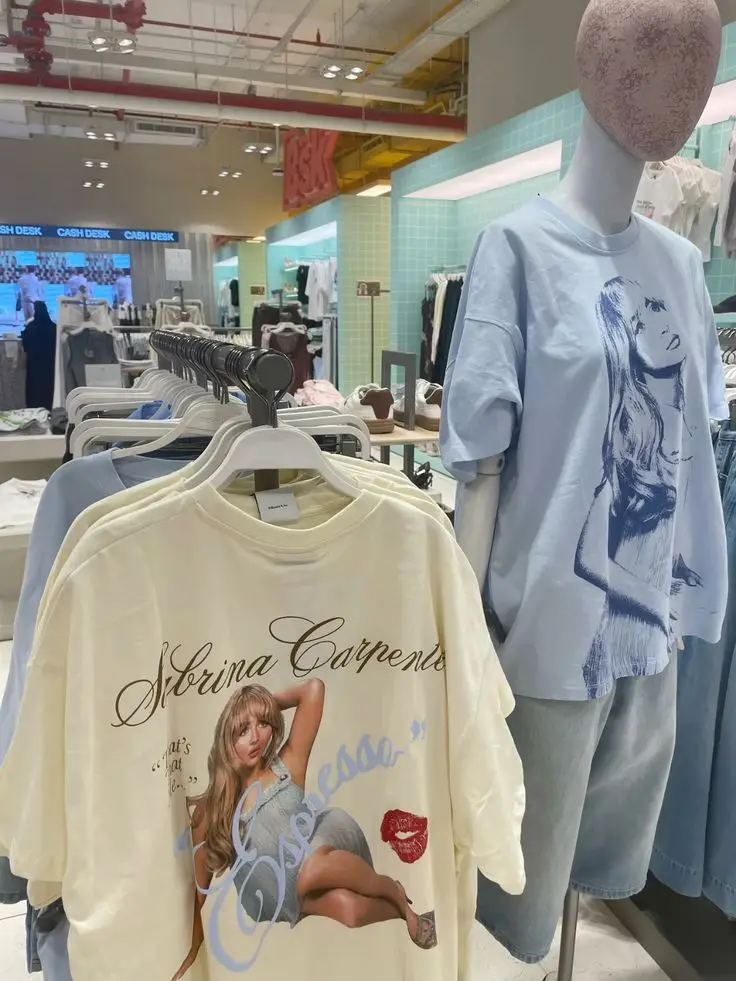 تي شيرت سابرينا كاربنتر للرجال والنساء مقاس كبير Y2k بأكمام قصيرة من القطن الثقيل ورقبة دائرية رسومات علوية ملابس نسائية للرجال تي شيرت #3