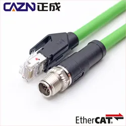 Ethernet M12 Connector 8 pin X code Male to RJ45 Ethernet Cable Waterproof Industrial Ethernet Ehercat