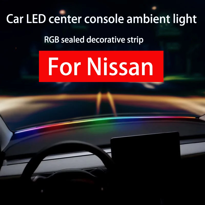 

For Nissan X-TRAIL Qashqai Murano Terra Navara TEANA Sylphy Patrol Car lights on the car center console LED RGB decorative light