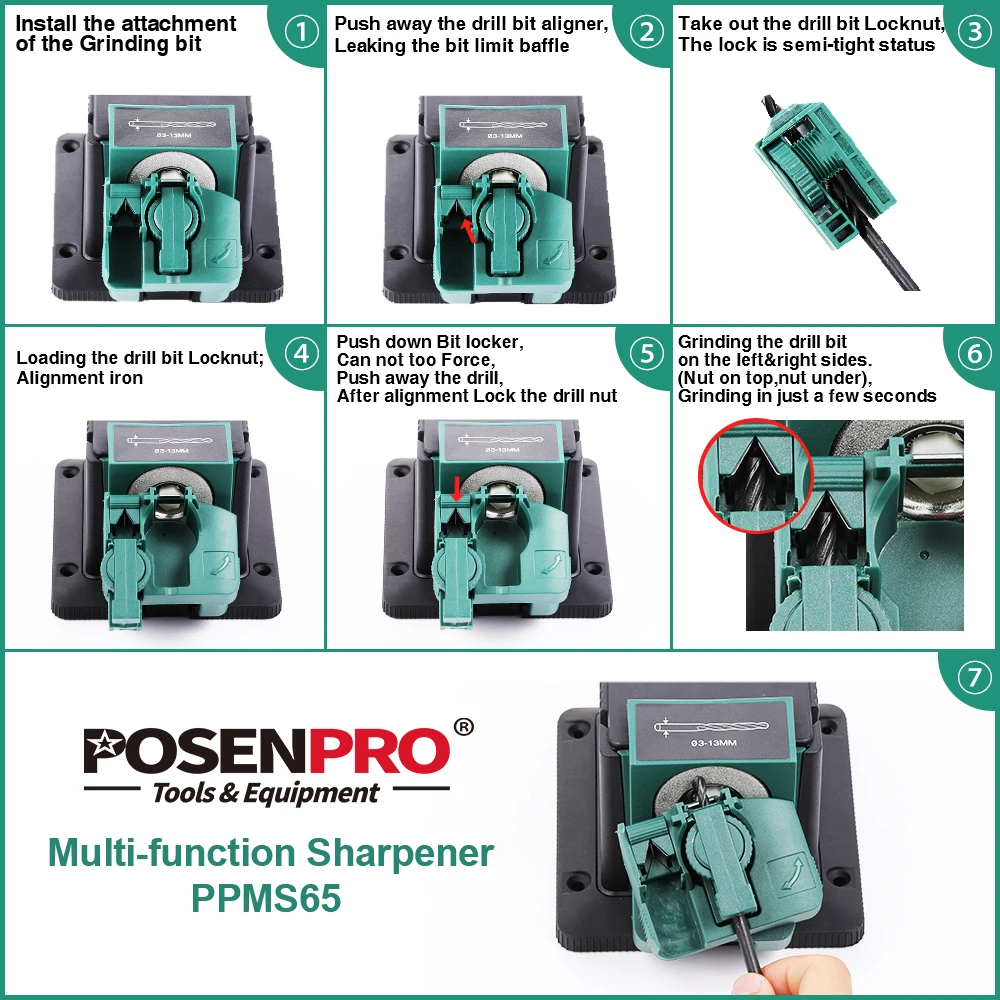 POSENPRO متعددة الوظائف مشحذ سكين كهربائي مقاعد البدلاء تصاعد متعددة الأغراض مبراة/إزميل/طائرة شفرة/HSS الحفر شحذ