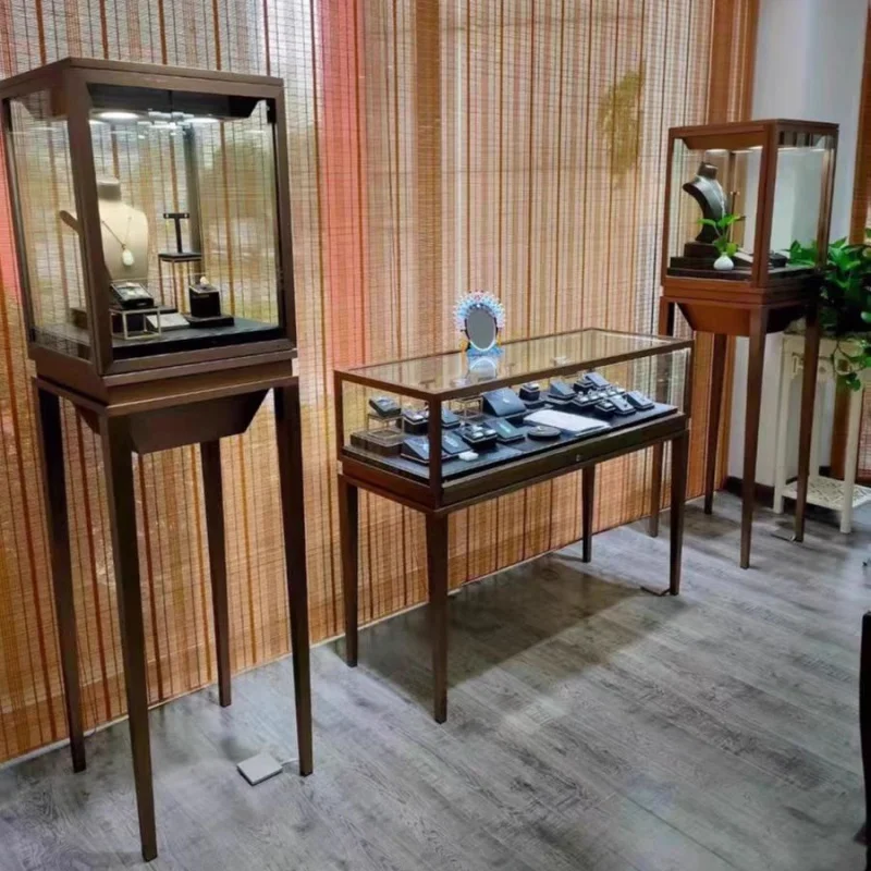 

Custom. fashion jewelry store display show fully assembled showroom display tempered glass jewelry counter