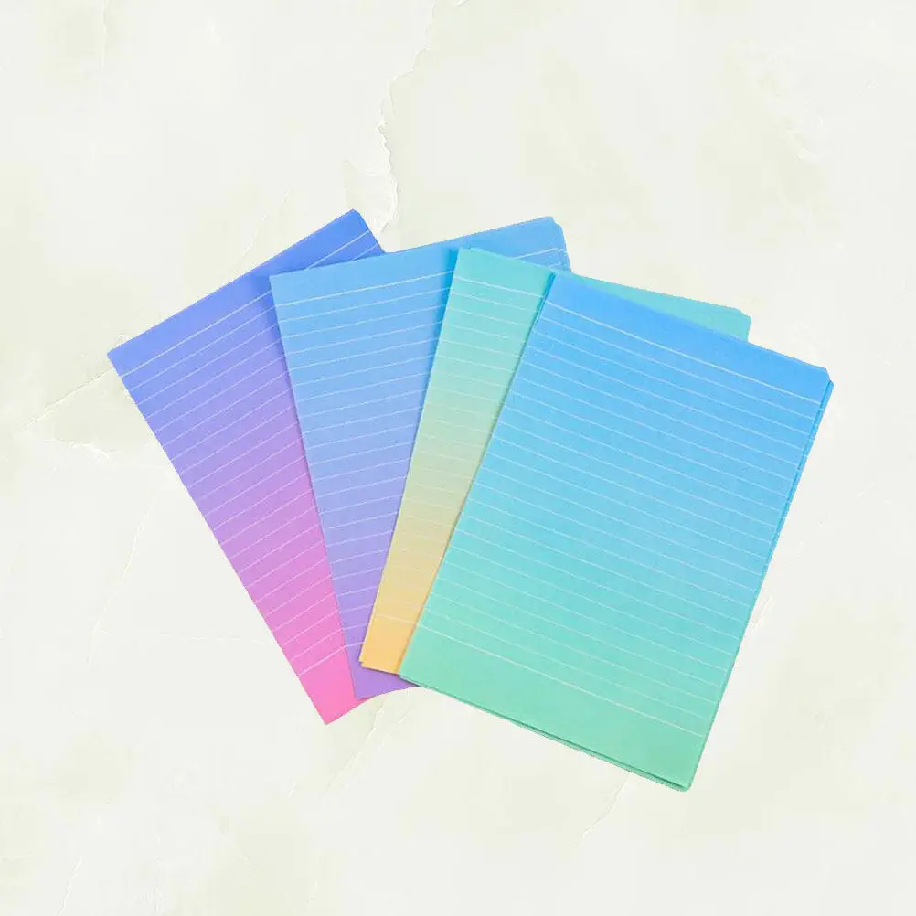 

4Sets Gradient Color Letter Paper and Envelopes Set 4 Sheets 2 Envelopes Per Set Eco Friendly Smooth Writing Stationery for Pen