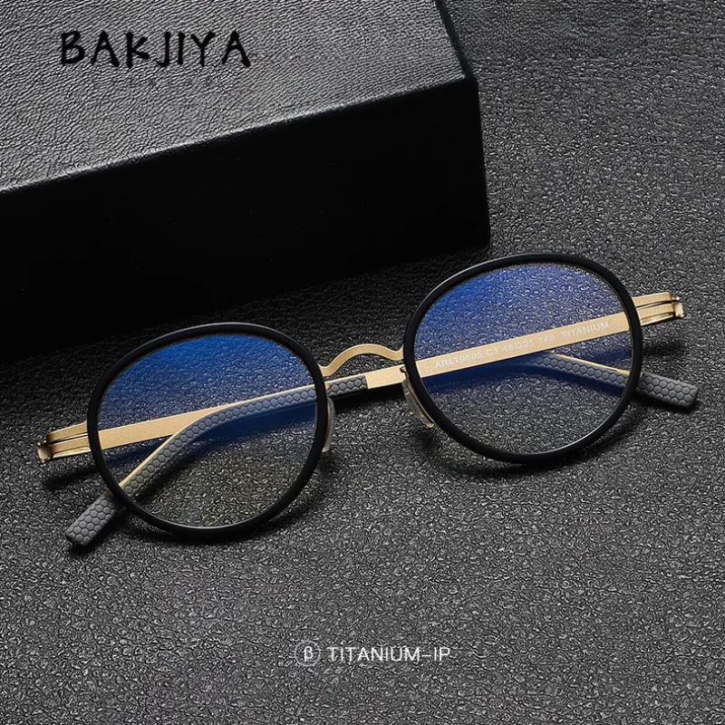 

High Quality Screwless Oval Glasses Frames Ultra light Pure Titanium Acetate Men Retro Eyeglasses Frame Luxury Women Eyewear NEW