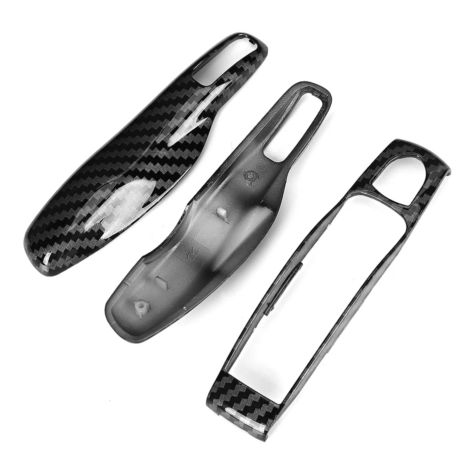 3pcs/set Carbon Fiber Style Car Key Trim Cover Fit for Porsche Cayman/Macan/Boxster