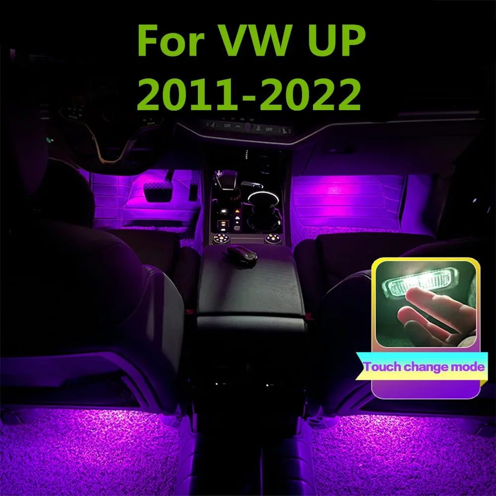 LED Car Interior Footwell Light RGB Atmosphere Lamp Decorative Accessory For VW UP 2011 2012 2013 2014 2015 2016 2017 2018 2022