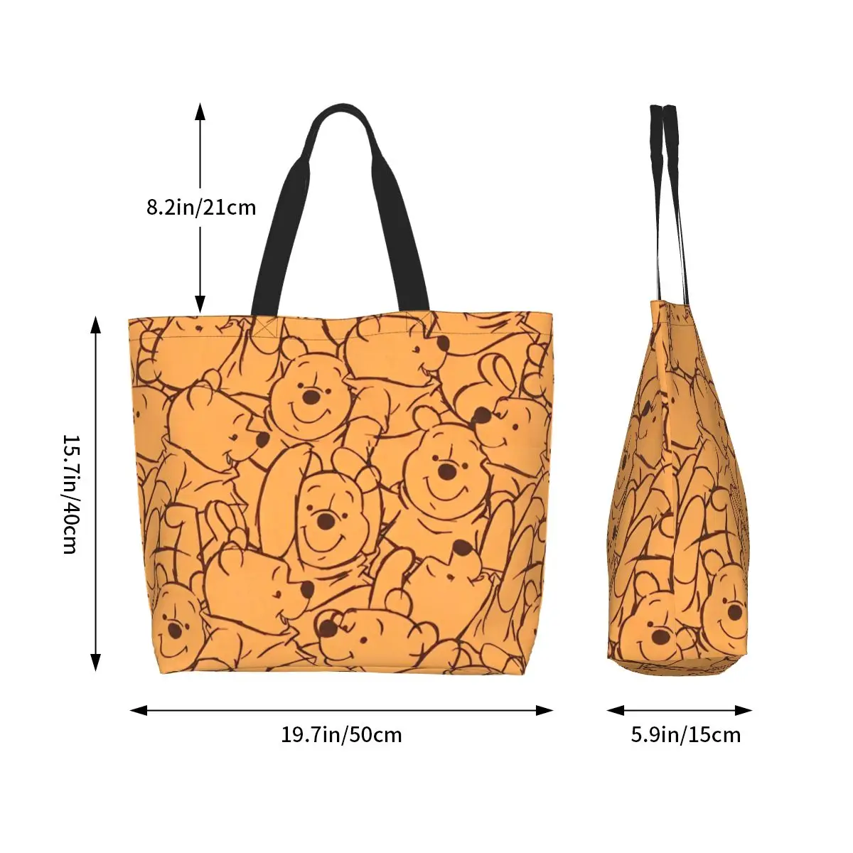 Winnie The Pooh Einkaufstaschen, große Kapazität, für Damen und Mädchen, Harajuku-Handtasche