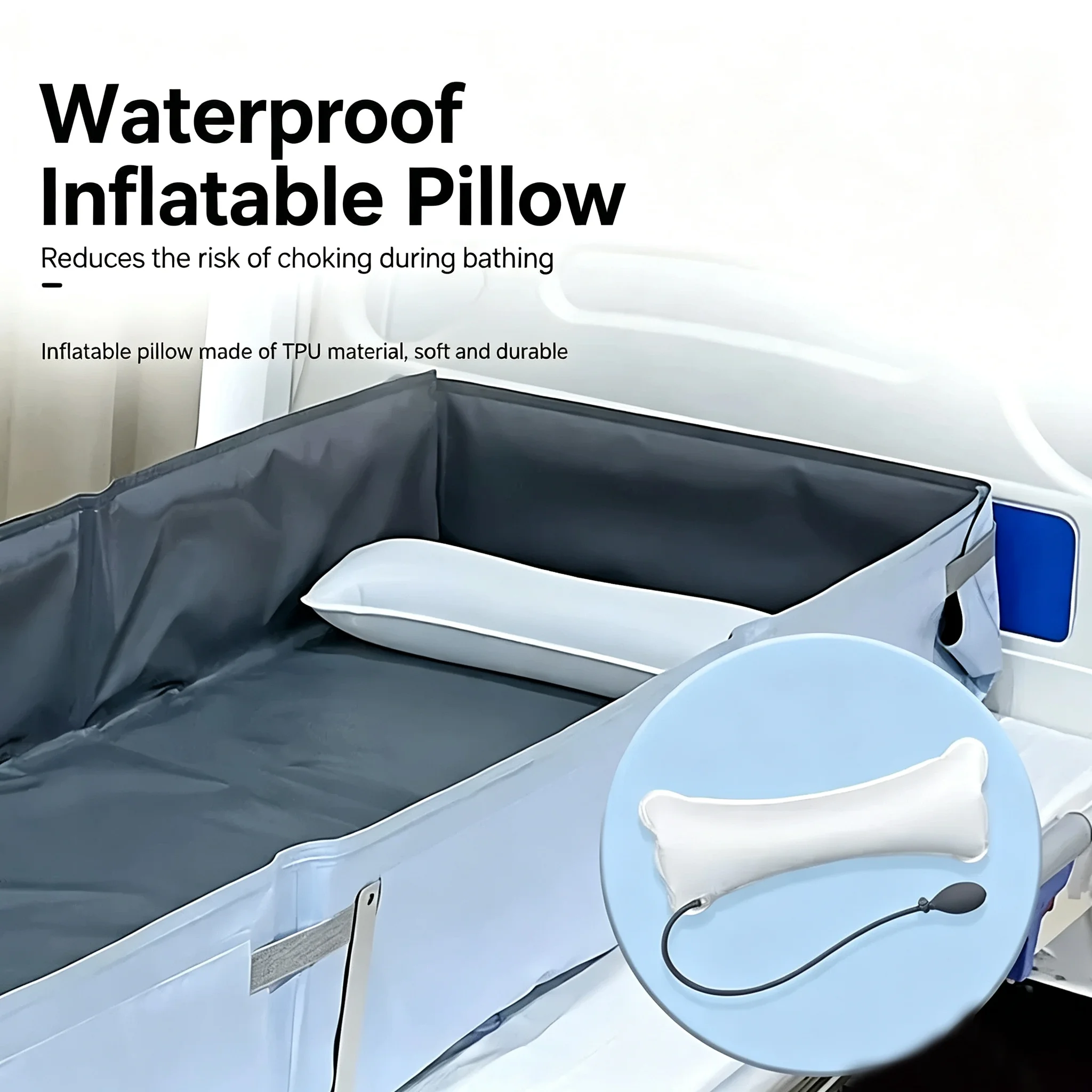 Portable Bathing Mat For Bedridden Elderly Patient Home Care Inflatable Shower Pad Nursing Household Mobile Assist Bath Water