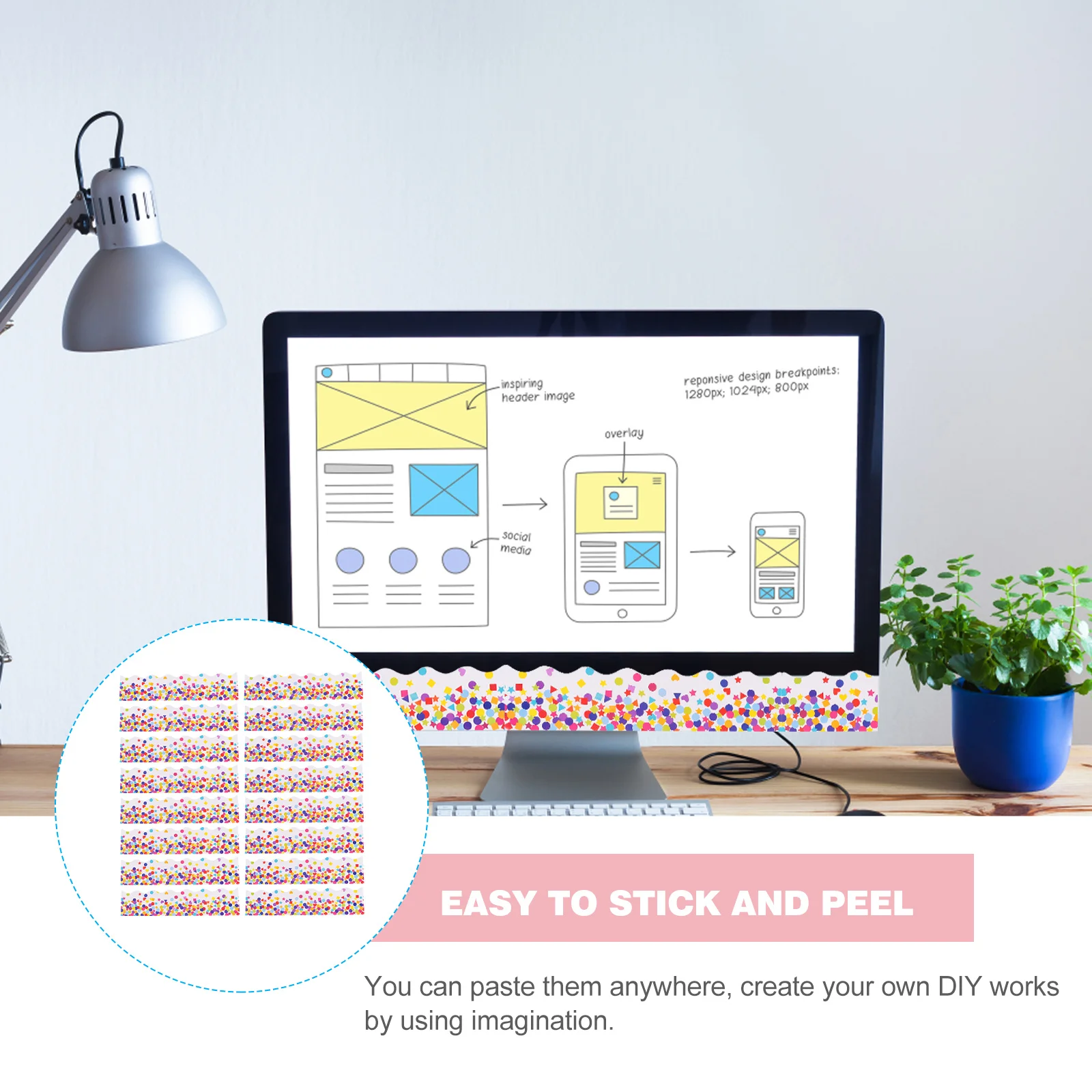 

70 Pcs Scrapbook Decorative Stickers Decoration Black Board Border Blackboard Pvc Office