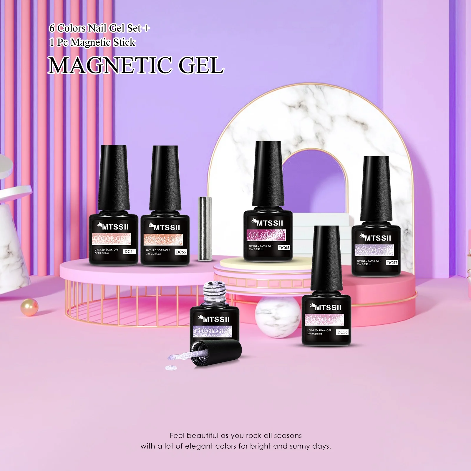 7 قطعة ضوء الثلج القط المغناطيسي هلام مسمار مجموعة طلاء الأظافر إثارة بريق شبه دائم نقع قبالة الأشعة فوق البنفسجية هلام الورنيش مستلزمات الأظافر مانيكير