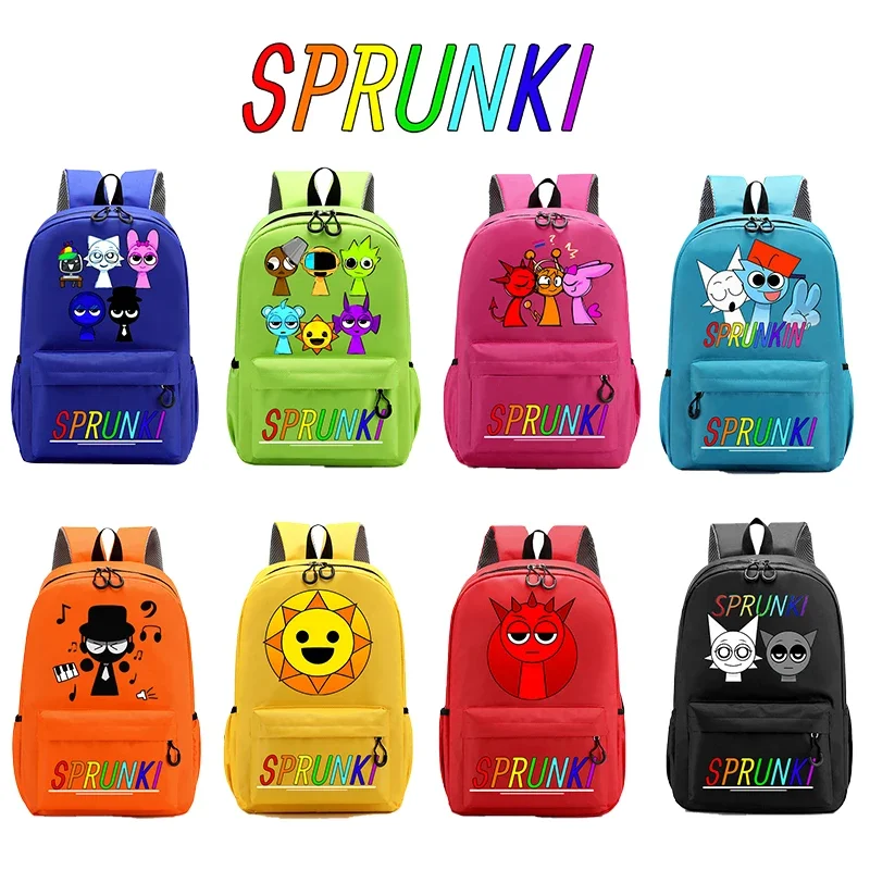 

Sprunki Boy Girl Backpack Korean Version Trendy Large Capacity Schoolbag Cartoon Anime Stationery Bags Student Storage Bag Gifts
