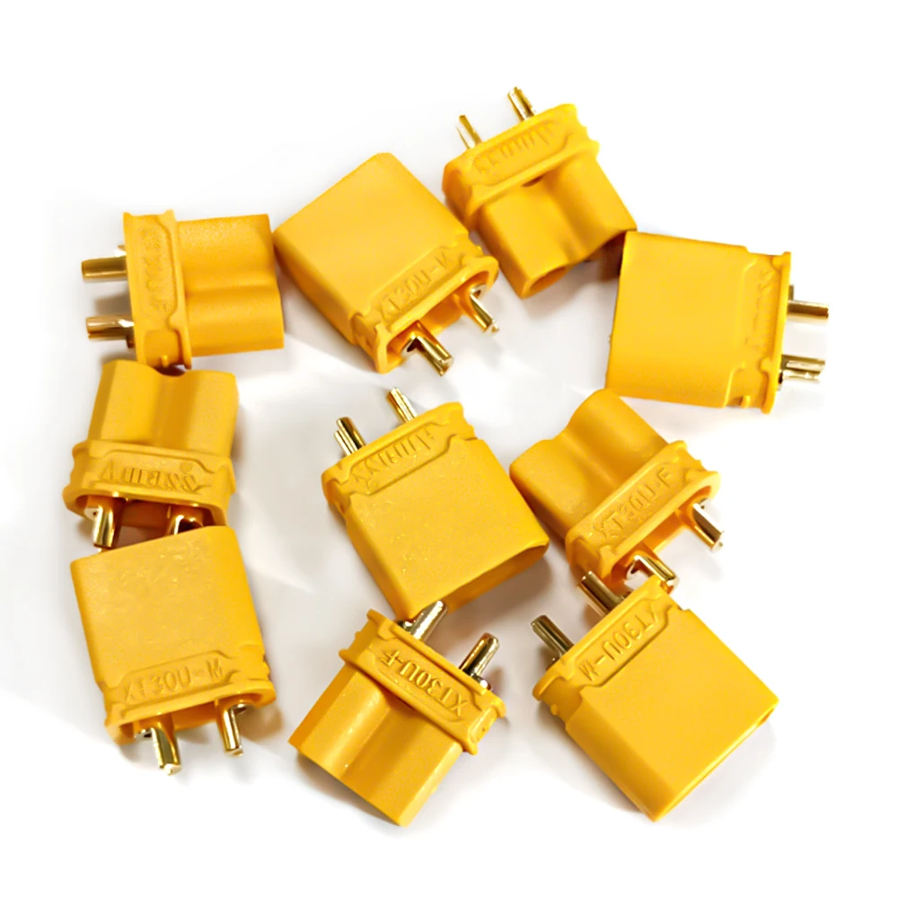 XT30U Yellow XT60U Black Plug Male Female Bullet Connectors Amass for RC Lipo Battery ESC Drone Accessories