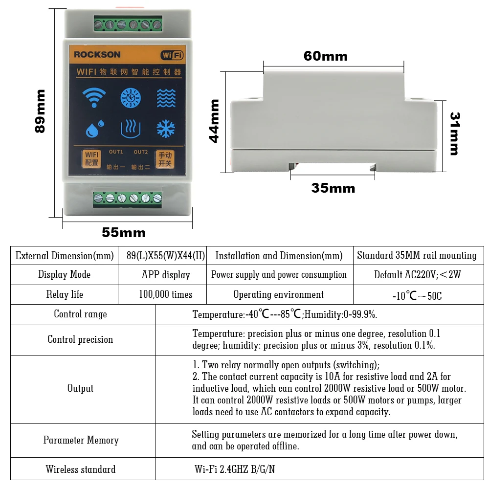 220V WIFI Tuya Smart Thermostat Temperature And Humidity Controller Digital Boiler Heating Cooling Timer Alarm Switch Life App