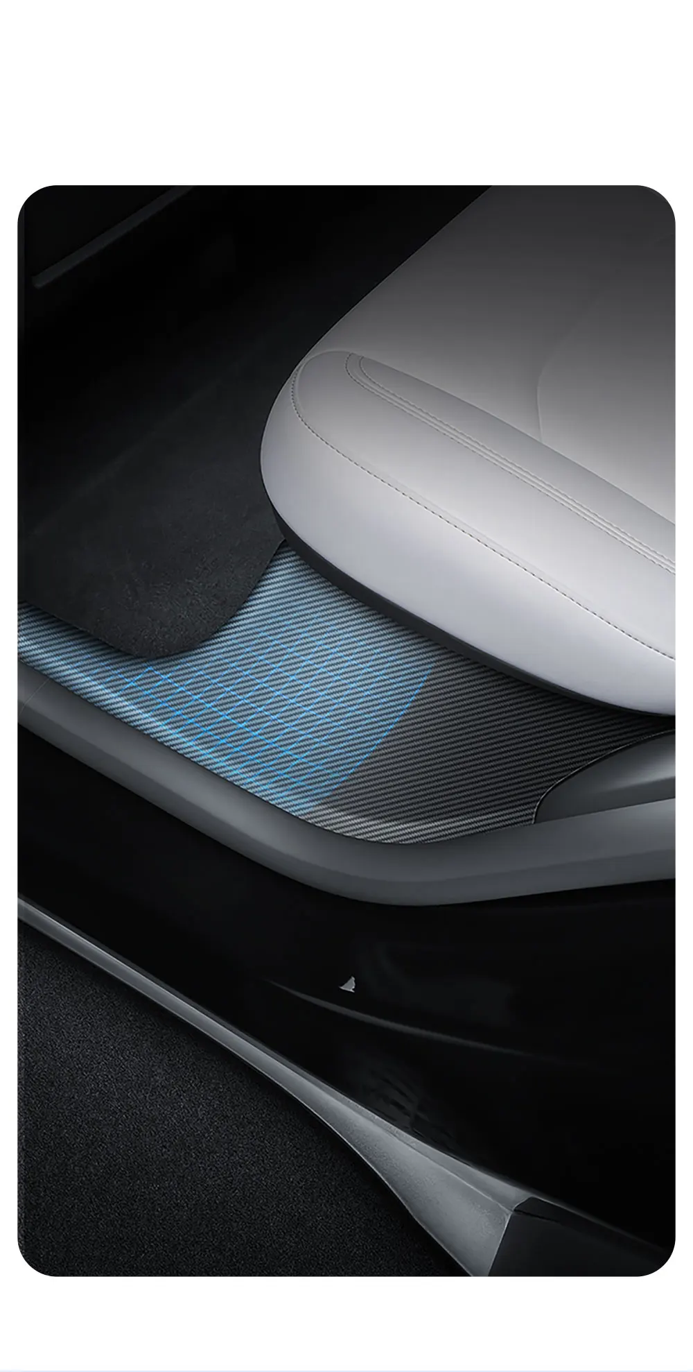 YZ für Tesla Model 3Y Highland Juniper 2021–2025, hintere Einstiegsleiste, Schutzleiste, Sitz, Anti-Kick-Pad, Eckenschutz, Zubehör – Detail 6