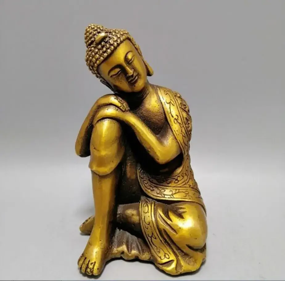 

Copper Statue Pure bronze Buddha decorates the Buddha Hall to offer home decoration handicraft, Sleeping Buddha bronze ware