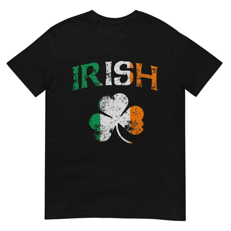 

Irish Shamrock Ireland Flag St Patricks Day Vintage Fade T Shirt