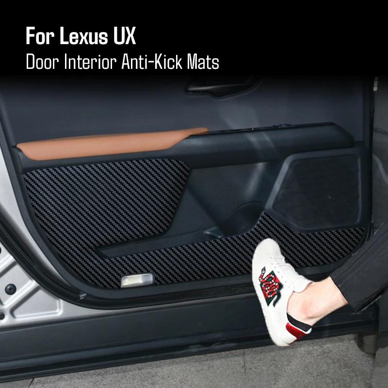 Leather Car Door Anti-kick Mat Pad Sticker For Lexus UX UX250h UX200 UX260H UX300H 2019 2020 2021 2022 2023 2024