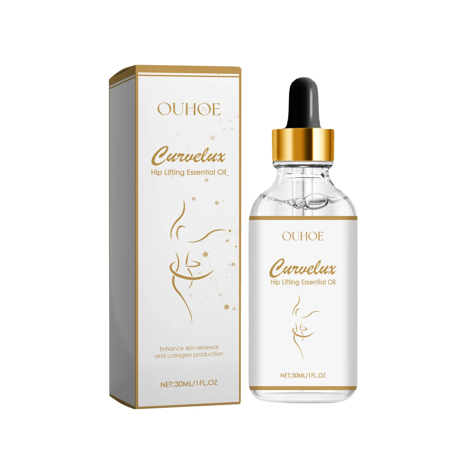 Aceite Esencial para Realce de cadera, Aceite de Masaje para Realce de glúteos, belleza, aumento de trasero más grande, estiramiento de glúteos Sexy para mujer