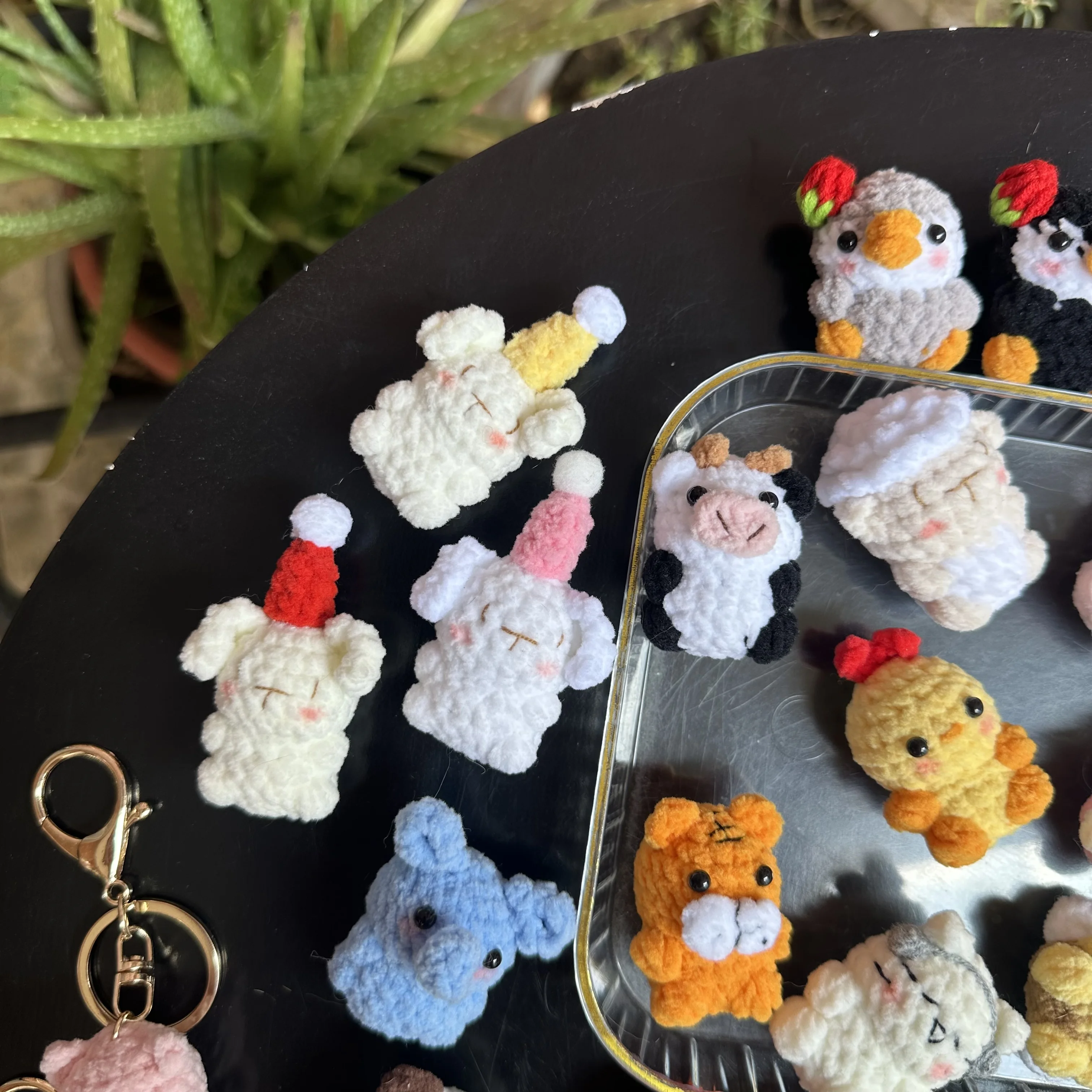 Finished 4cm DIY Mini Cute Animal Knitted Keychain Gift Crochet Keyring Pendants Handbag Decor Women Girl Jewelry Gifts