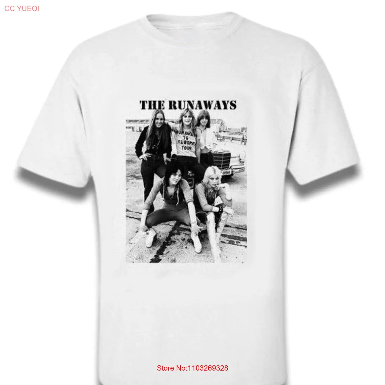 Футболка винтажная Runaways, белая, хлопок, все размеры Футболка винтажная Runaways, белая, хлопок, все размеры
