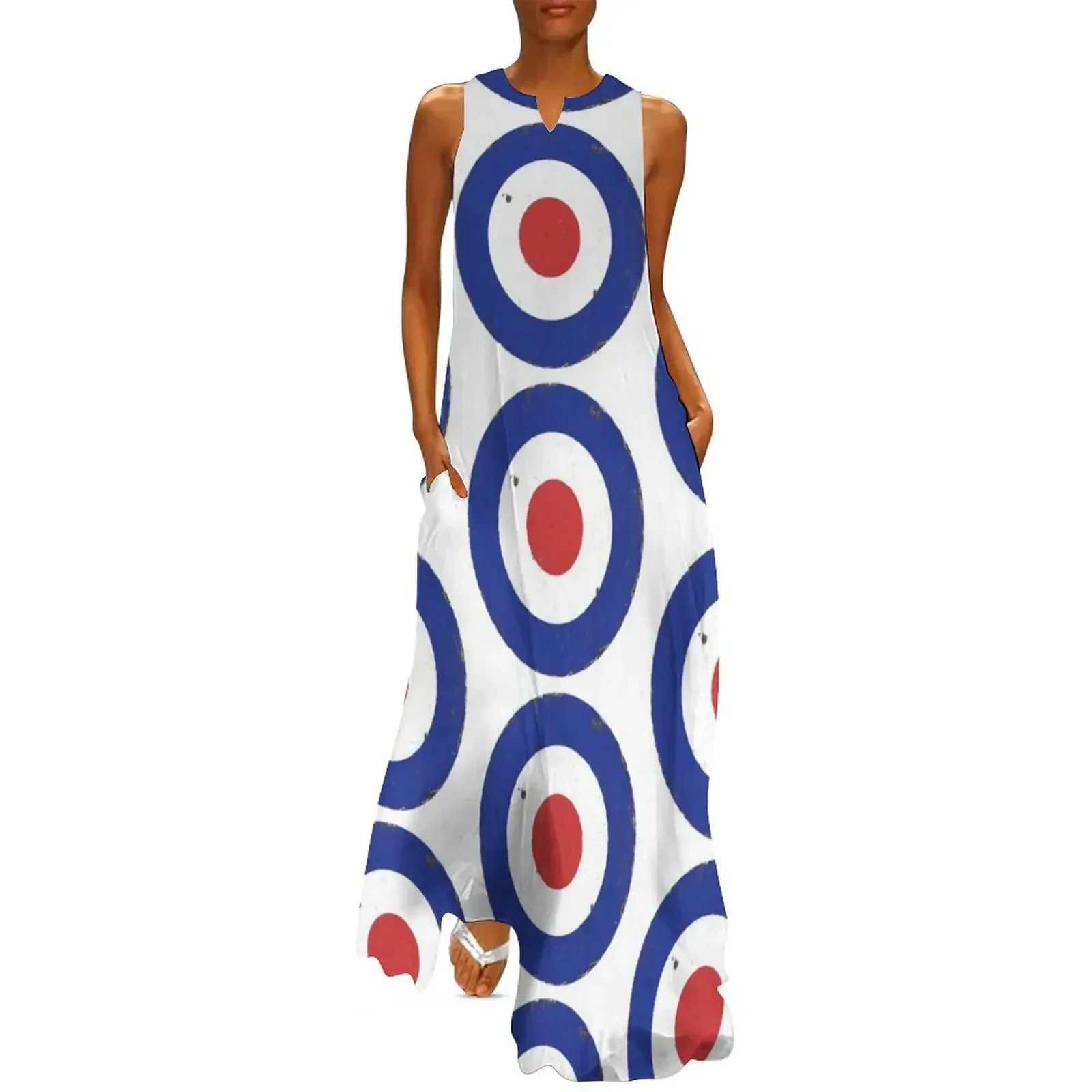 

Distressed MOD Target Symbol Long Dress evening dresses luxury 2025 dresses for special events Woman clothes Dress