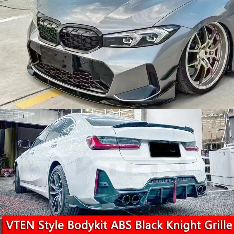 New！ For BMW 3 Series G20 G28 LCI modified VTEN style body kit Knight grille front lip side skirt rear spoiler diffuser 2023 202