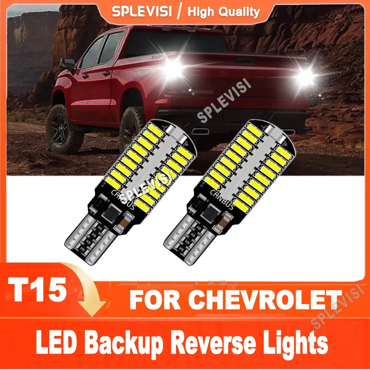 2x  T15 White LED Reverse Light Bulb Upgrade For Chevrolet Chevy Silverado 1500 Colorado Trailblazer Impala Equinox Sonic Camaro