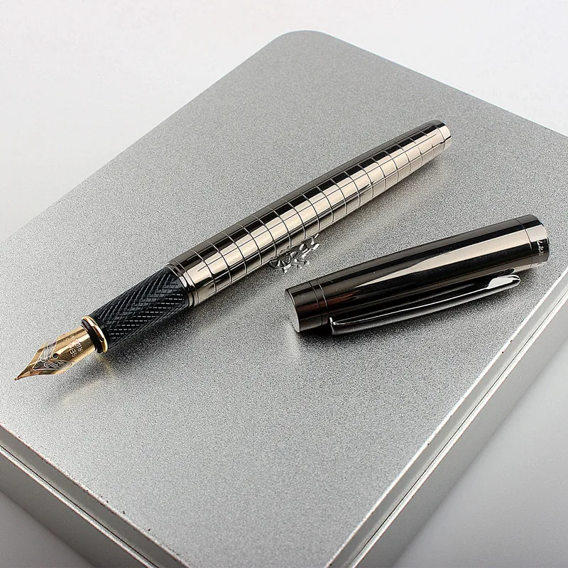 Luxury Brand Metal Fountain Pen 0.5MM Nib School Office Name Ink Pens Gift Stationery