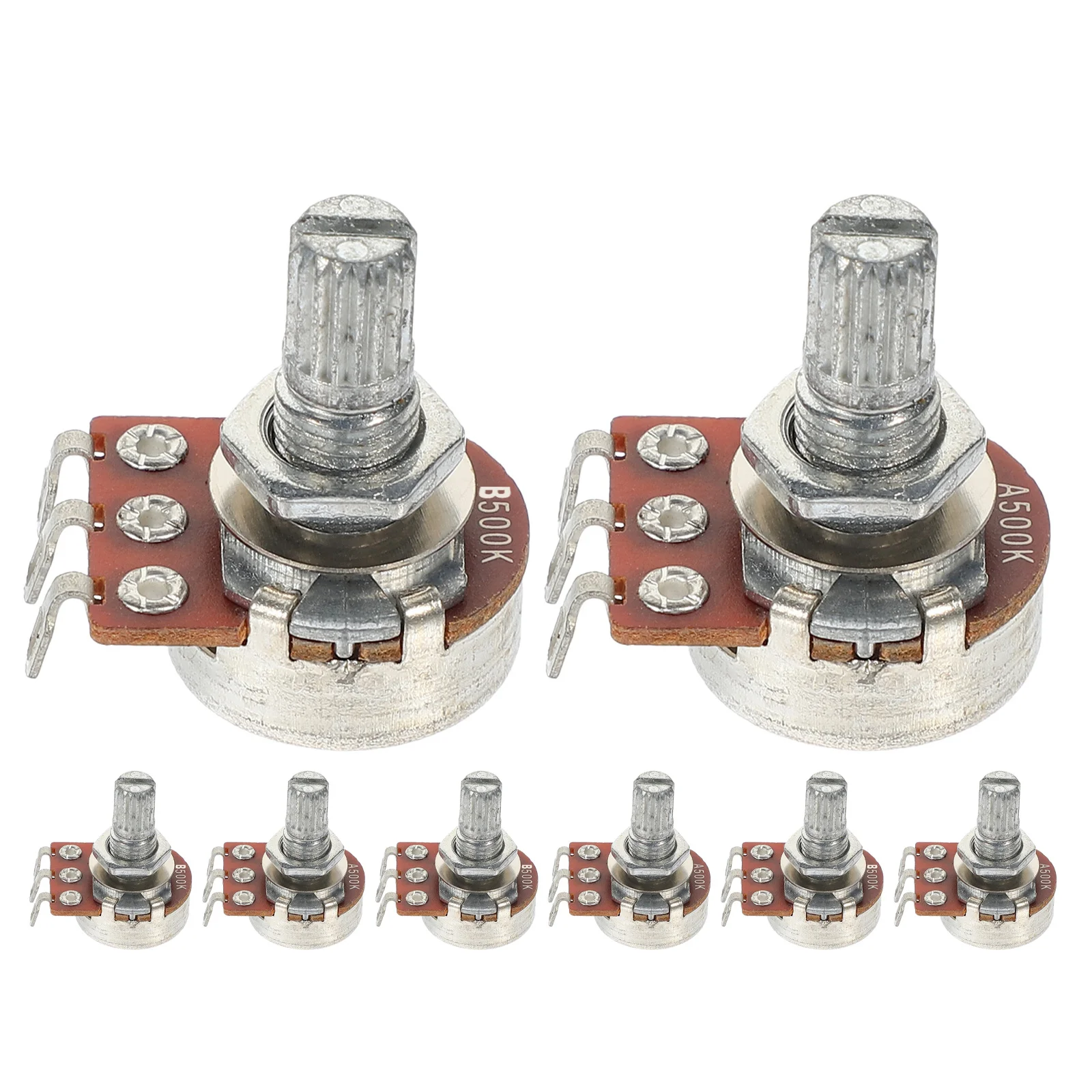

8pcs Guitar Potentiometer Short Split Shaft Audio Taper Volume Tone Control For Electric Guitar Bass Replacement Parts