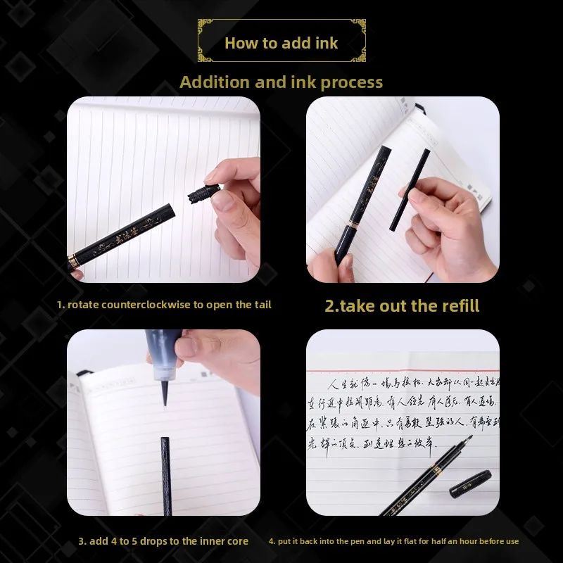 4PCS/SET Calligraphy Art Marker Pens Brush Pen Art Marker Craft Supplies Art Writing Office School Supplies Stationery Student view 3