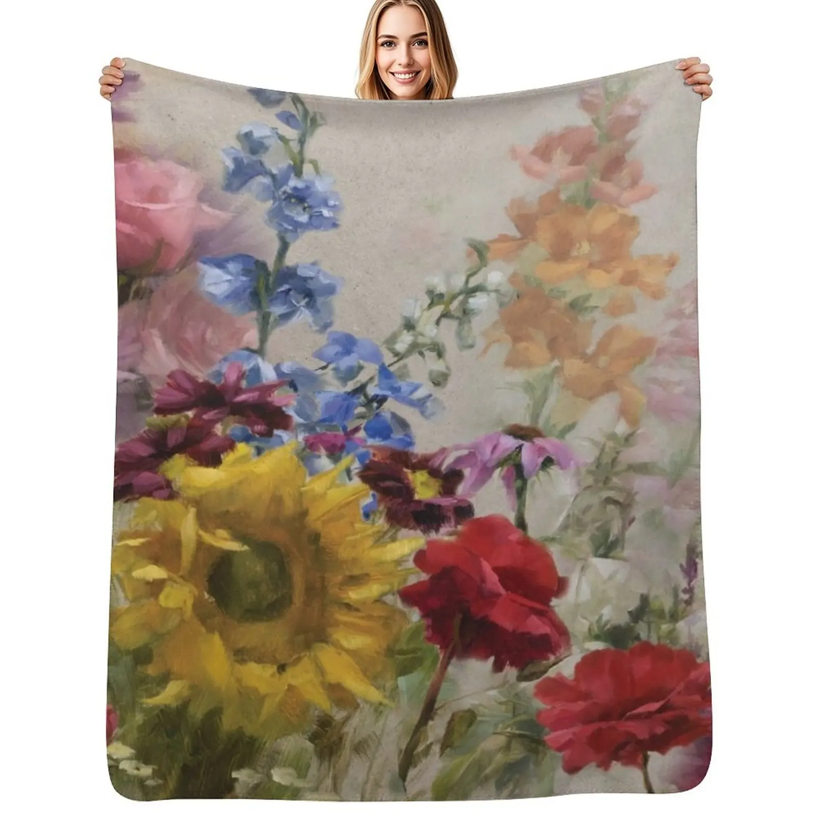 

Flourish Throw Blanket Portable Lightweight Blanket for Travel Camping