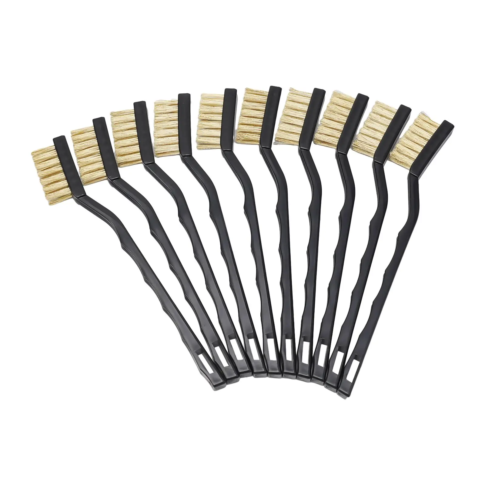 10 قطع فرش أسلاك الفولاذ 7 بوصة الفولاذ المقاوم للصدأ النحاس النايلون فرشاة سلك الصدأ فرك مزيل الصدأ تنظيف فرشاة الأسنان