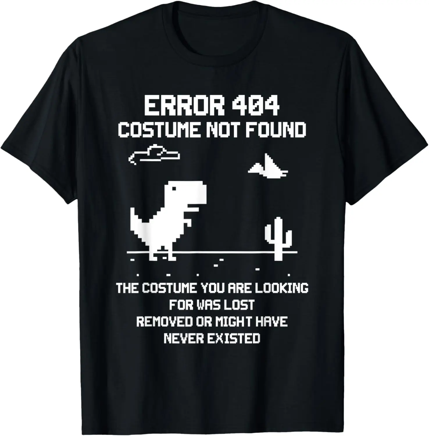 Dinosaur Error 404 Costume Not Found Code Halloween 2021 T-Shirt