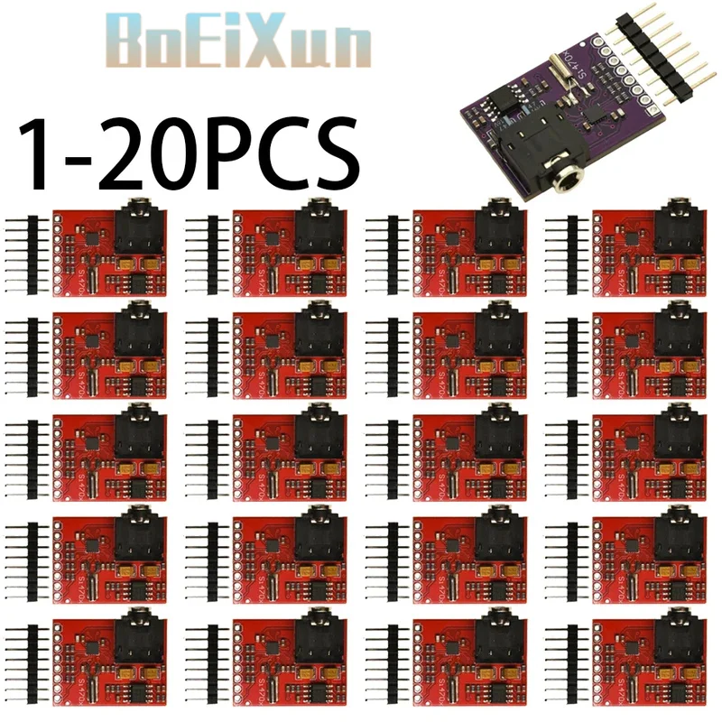1-20PCS Si4703 FM Radio Tuner Module with Stereo Amp & Headphone Jack for Arduino for ESP32 I2C