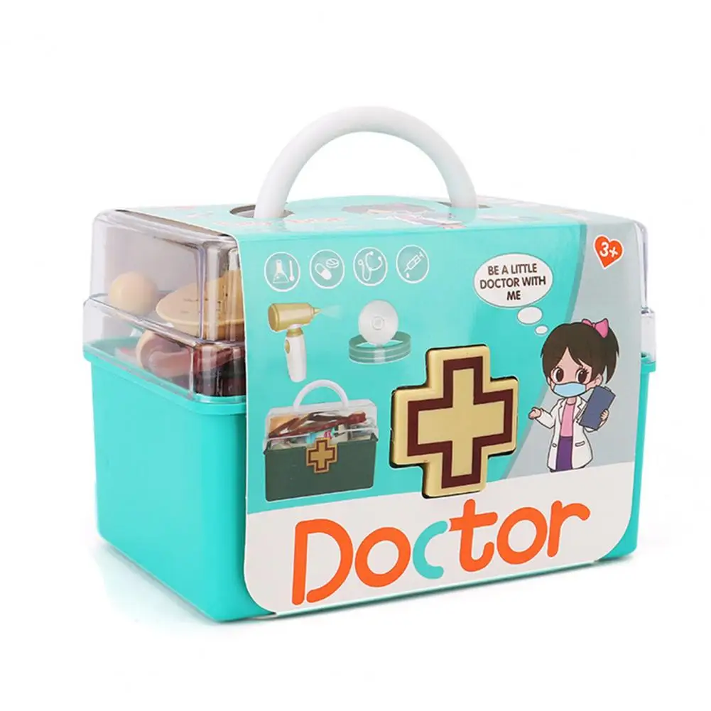 Children's Doctor Toys 16Pcs/Set Simulated Learning Interaction Anti-deform  Nurse Injection Stethoscope Doctor Toys for Girl