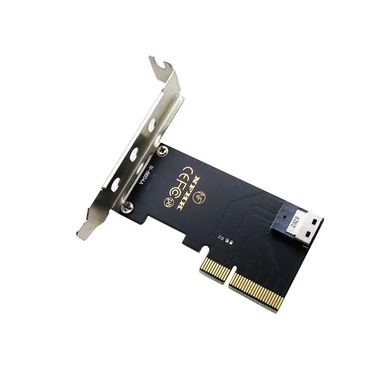 Half Height Bracket for Slimline SAS, PCIe 4.0x4 Adapter, SFF-8654