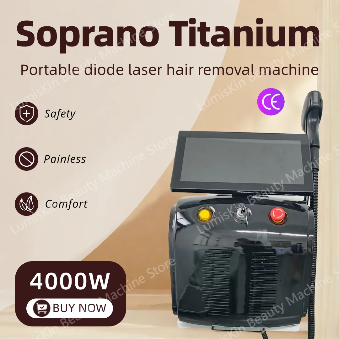 

4000 Вт сопрано титановый диодный лазер для удаления волос портативная машина 808 нм 755 нм 940 нм 1064 нм 2025 профессиональное ледяное охлаждение