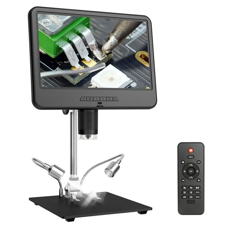 Professional AD210 Digital Microscope 10.1 Inch Adjustable LCD For Electronics Microscope Tool PCB/SMD 1080P Soldering Microscop