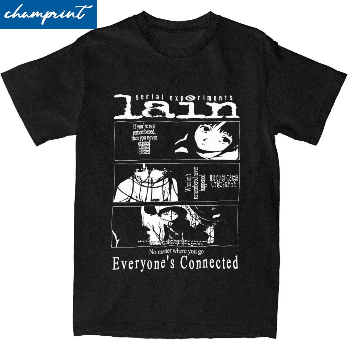 Serial Experiments Lain Classic T-Shirt for Men Women Vintage 100% Cotton Tee Shirt Short Sleeve T Shirts 4XL 5XL Clothing