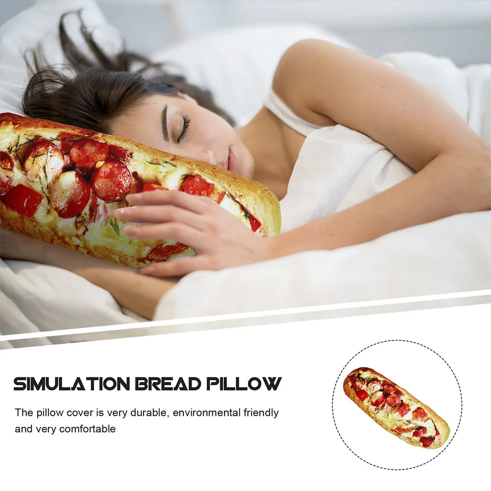 

1 pc Bread Shape Pillow Soft PP Cotton Cushion Cover Zipper Closure Lumbar Throw Pillow for Chair Sofa Car Seat Home for Family