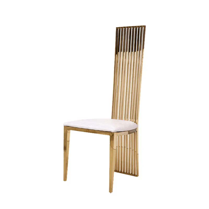 

Hotel wedding chair, stainless steel high backrest soft bag, banquet chair